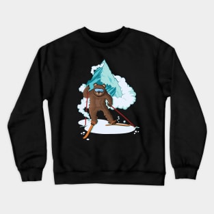 Cool Skiing Grizzly Bear Crewneck Sweatshirt